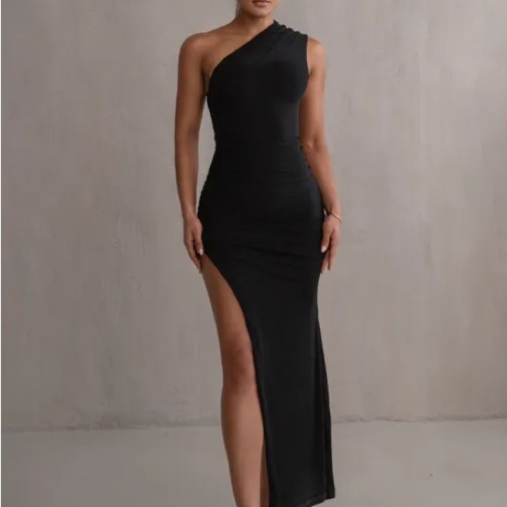 JLUXLABEL Black Eden One-Shoulder Gown